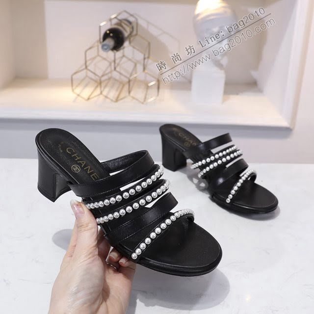 Chanel女鞋 香奈兒2020年珍珠涼拖鞋  naq1193